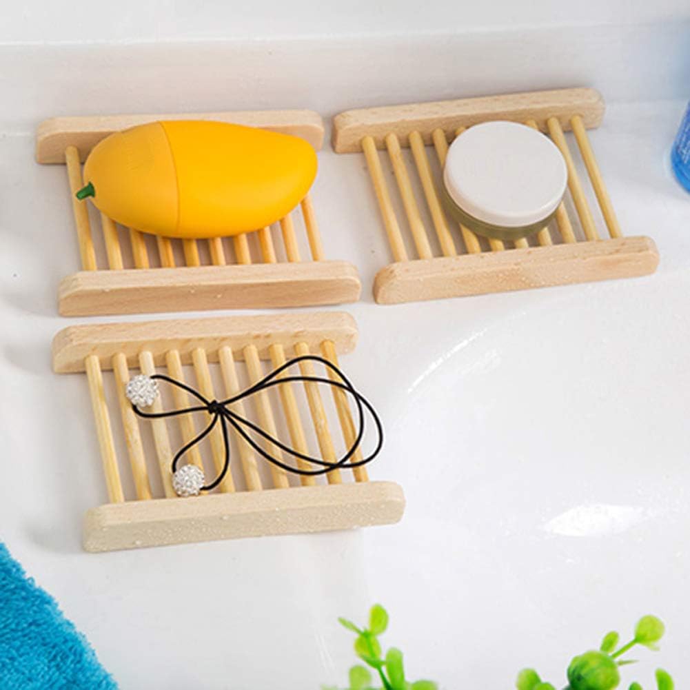 2 Pieces Wooden Soap Holder for Bathroom and Kitchen