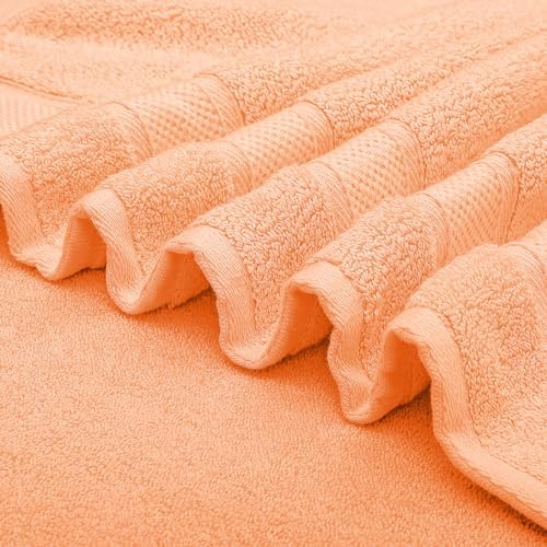 MoNiBloom 4-Piece Cotton Bath Towel Set Peach