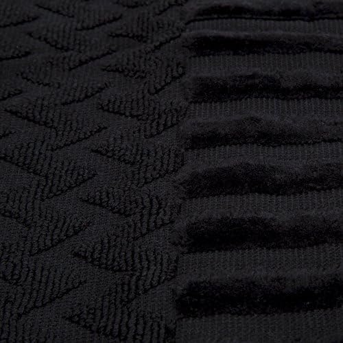 6-Piece Cotton Deluxe Plush Bath Towel Set - Black