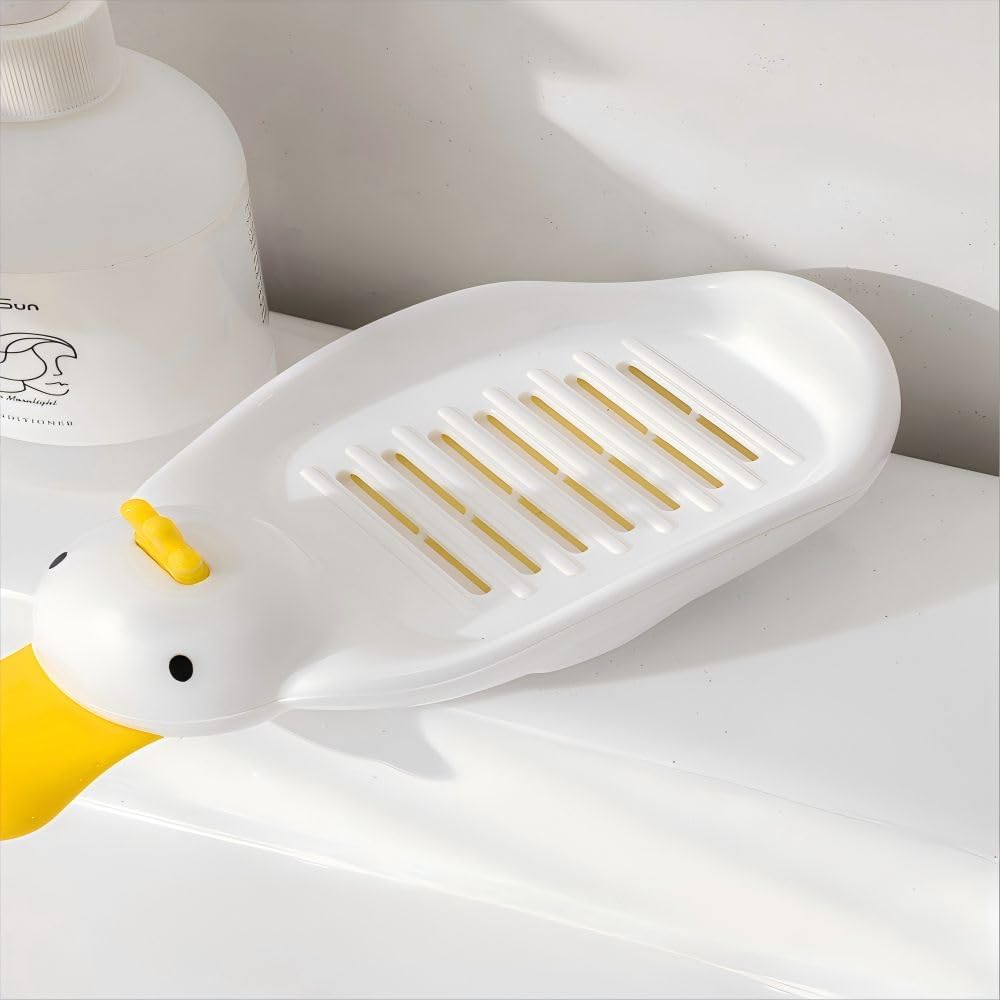 Cute Duck Soap Dish with Two-Layer Drainage 1