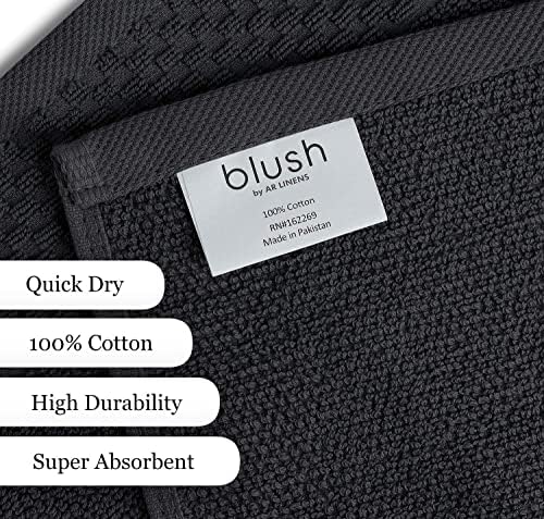 AR LINENS 100 Cotton Gray Towel Set of 8 1