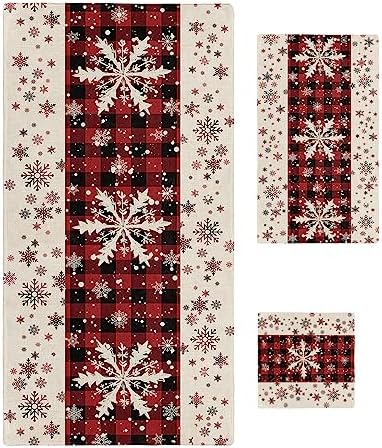 ZOE GARDEN 3-Piece Christmas Snowflake Towel Set