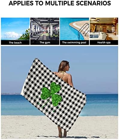 ZOE GARDEN Black White Buffalo Plaid Towel Set 1