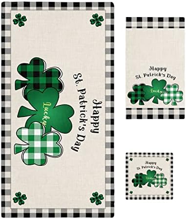ZOE GARDEN St Patricks Day Towel Set with Shamrock Design