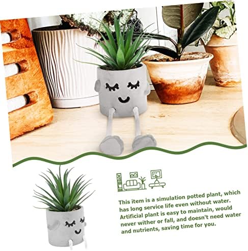 Cute Facial Expression Artificial Succulent Hanging Leg Plant Bonsai