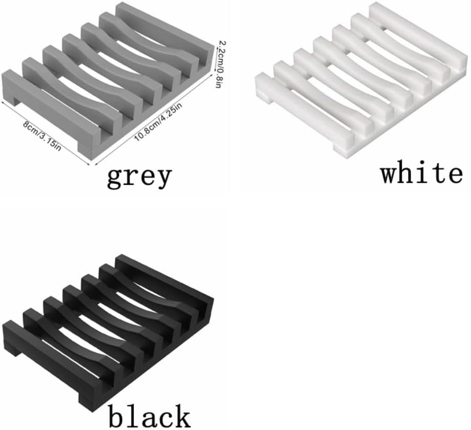 Self Draining Silicone Soap Dish for Shower Bathroom Kitchen