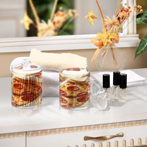 YETTASBIN Clear Jars 2 Pack for Cotton Swabs and Bath Essentials