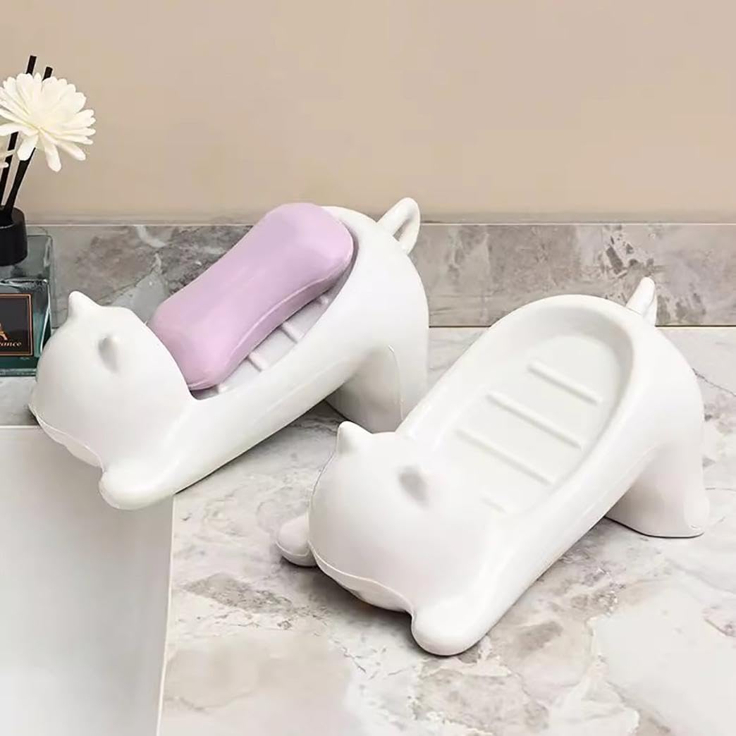 Cute Plastic Soap Slip Bar Holder with Drainage
