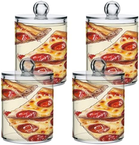 YETTASBIN Clear Jars 2 Pack for Cotton Swabs and Bath Essentials