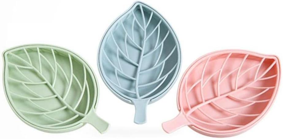 Leadigol Drain Soap Dish 3PCS Leaf Shape Holder
