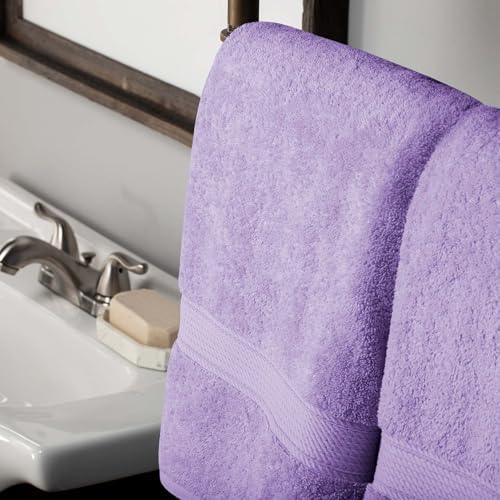 Superior Egyptian cotton pile 10 piece towel set purple 1