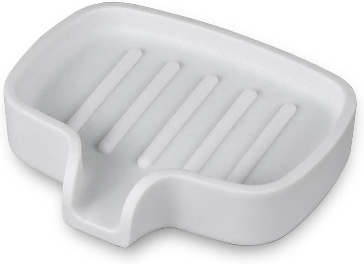 AMIREUX Elegant Marble Soap Dish with Drain Spout