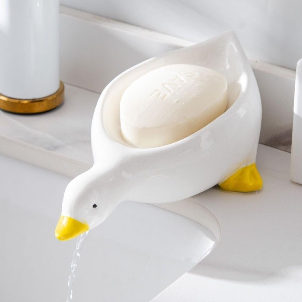 Cute Cartoon Duck Soap Box Holder for Bathroom Kitchen