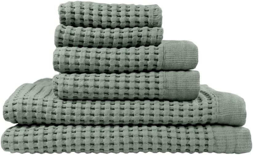 GILDEN TREE Waffle Towel Set 2 Bath Towels 2 Hand Towels 2 Washcloths