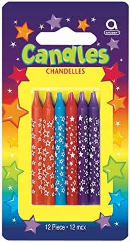 Neon Star Candles - 12 Pack Party Decor