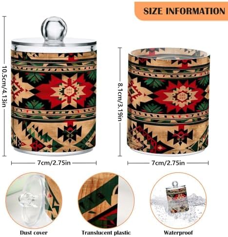 YETTASBIN Aztec Clear Plastic Storage Jars 2 Pack