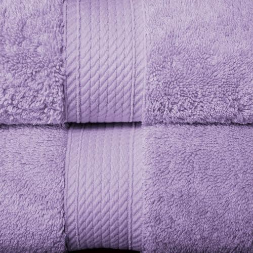 Superior Egyptian cotton pile 10 piece towel set purple 1