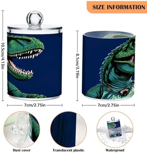 YETTASBIN Dinosaur Clear Apothecary Jars 2 Pack 14oz