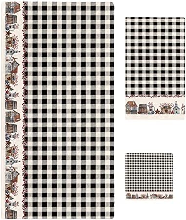 Shine-Home Rustic Black Buffalo Check Towel Set 1