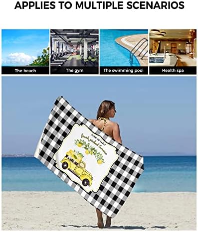 Shine-Home Summer Lemon Plaid Towel Set 3pcs