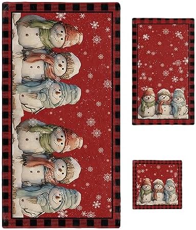 ZOE GARDEN Christmas Red Towel Set 3-PC Quick Dry Luxury Soft