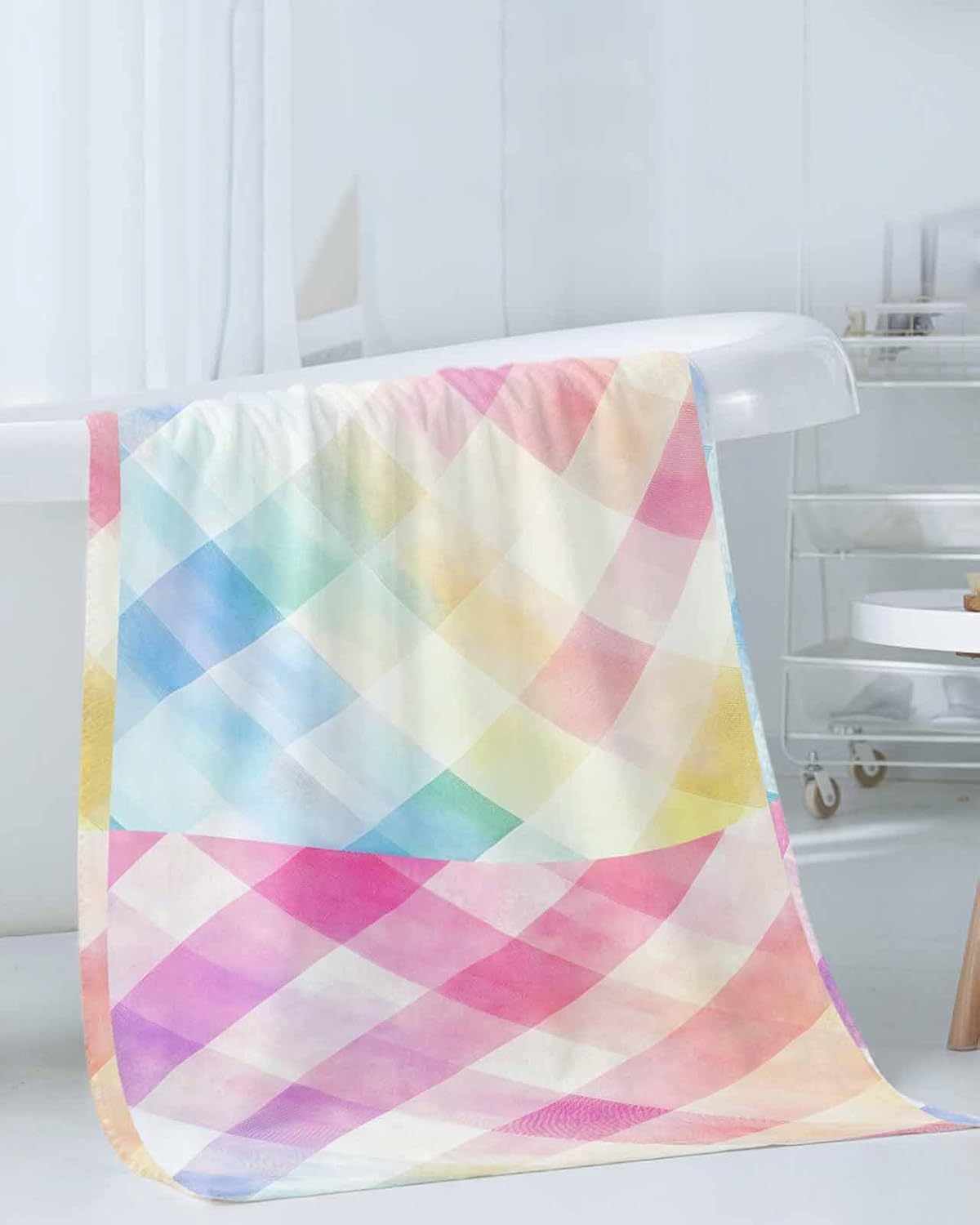 Shine-Home Rainbow Check Towel Set