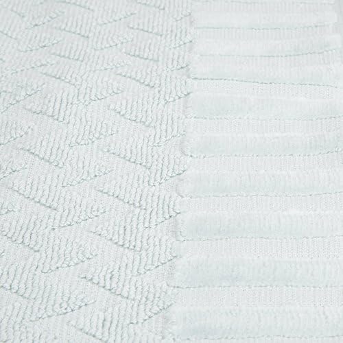 Lavish Home 6-Piece Cotton Bath Towel Set - Seafoam Chevron Pattern
