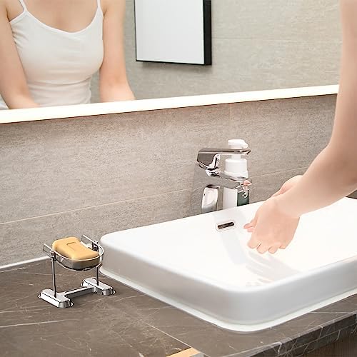 Self-Draining Soap Dish for Bathroom and Kitchen