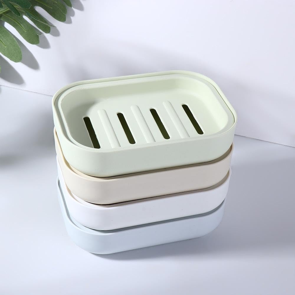 Durable PP Plastic Soap Dish with Double Slotted Design