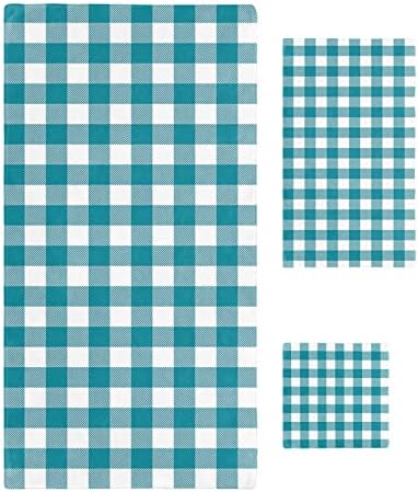 Shine-Home Retro Buffalo Plaid Towel Set for Bathroom