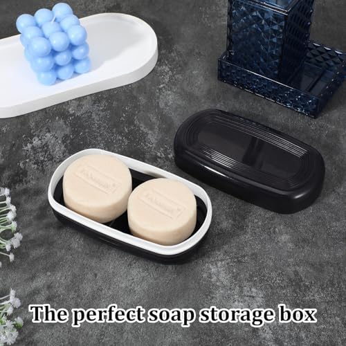 Kifmurase Large Black Shampoo Bar Holder with Drainage Dish