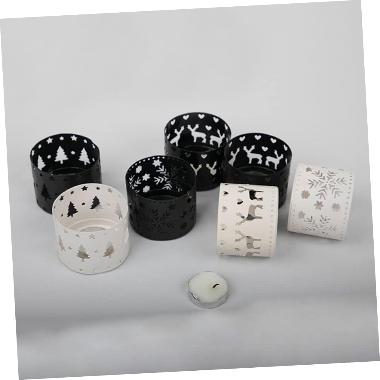 Retro Snowflake Iron Christmas Candle Holder Pen Stand