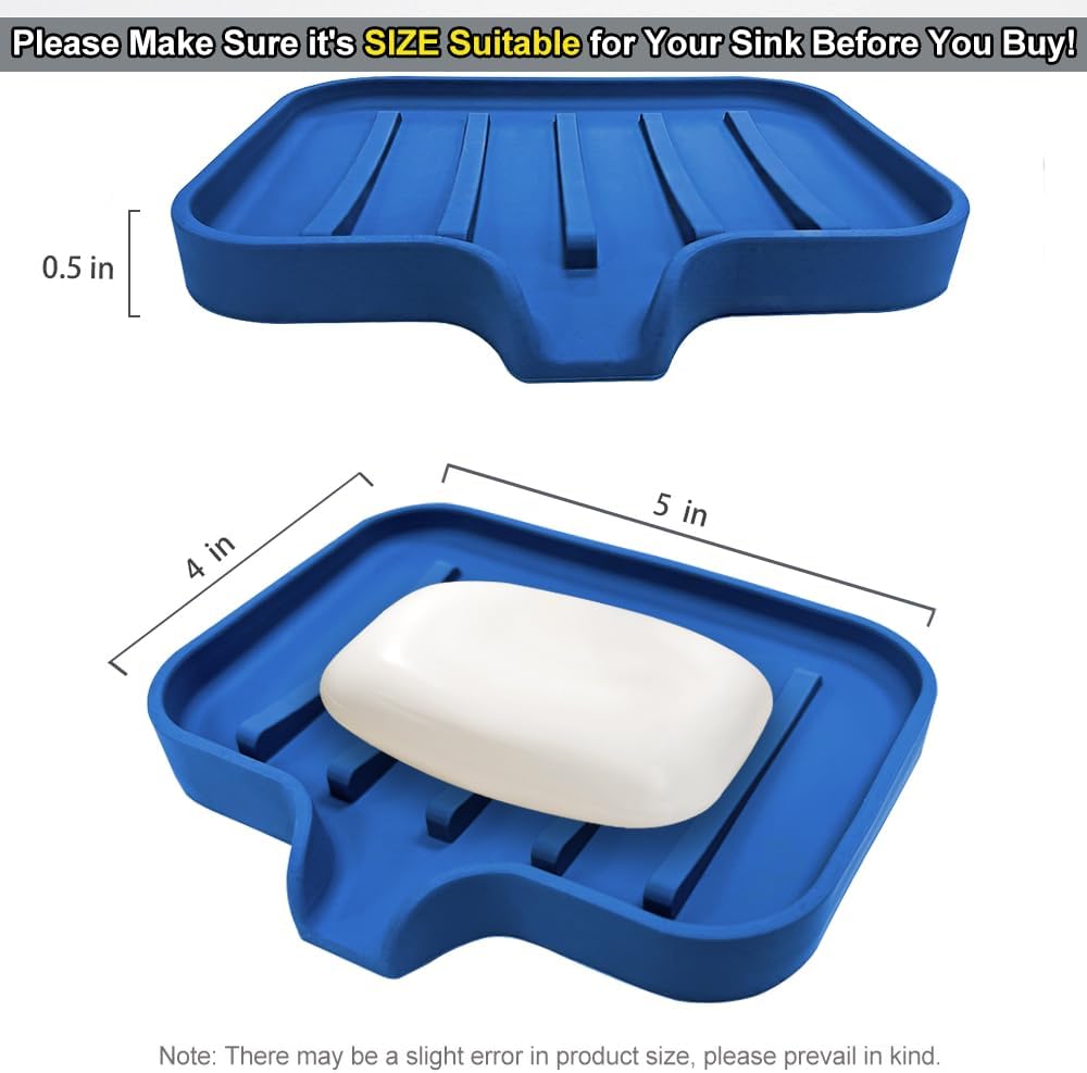 CrazyHome Silicone Self Draining Soap Dish 1 PCS