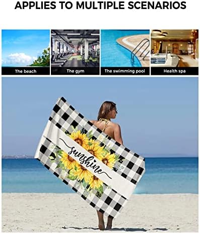 Chees D Zone Summer Sunflower Plaid Bath Towel Set