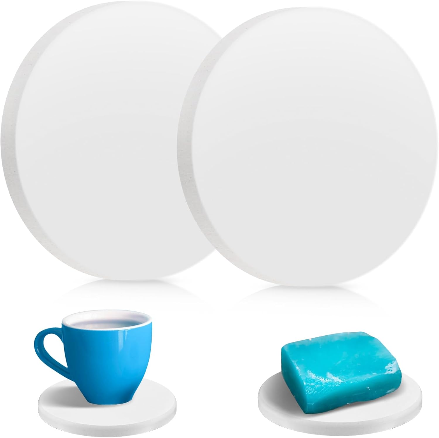 Larrel Diatomite Coasters 2PCS Fast Drying Stone Sink Tray Soap Holder