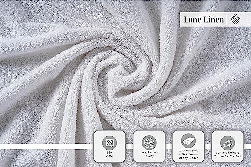 LANE LINEN 6-Piece Hand Towel Set - 16 x 28 Black White