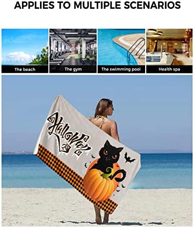 Chees D Zone Fall Pumpkin Halloween Orange Plaid Bath Towel Set