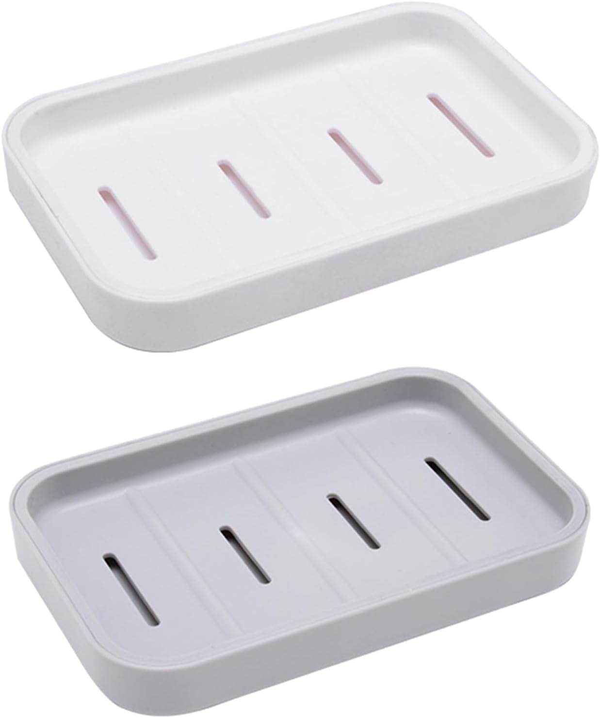 Staol 2PCS Plastic Soap Holder for Bathroom and Kitchen
