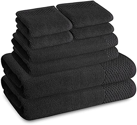 AR LINENS 100 Cotton Gray Towel Set of 8 1