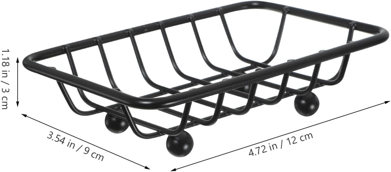 Luxshiny Sturdy Black Soap Dish Holder