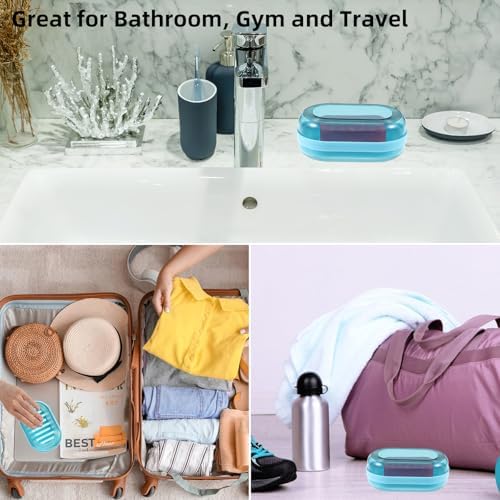 Dimeho Shampoo Bar Holder Travel Case - Blue