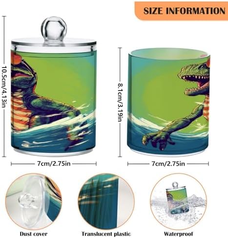 YETTASBIN Dinosaur Clear Storage Jar 2 Pack