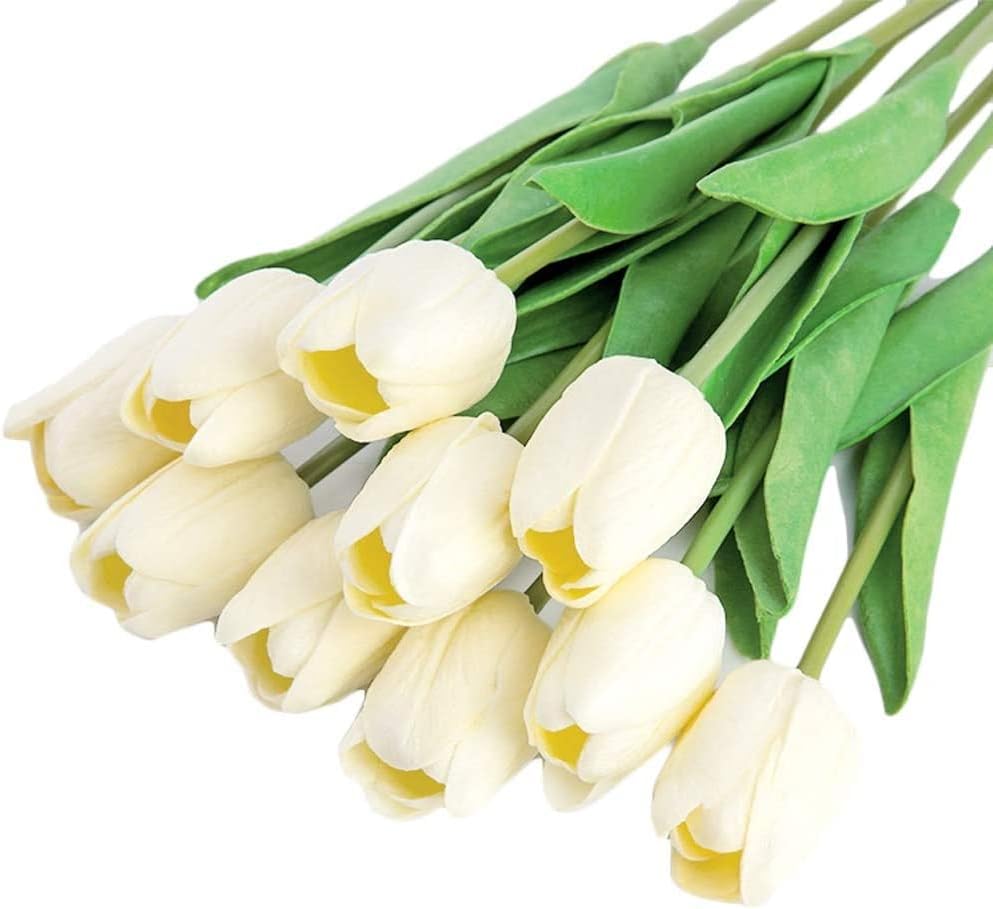 Gerrit Artificial Tulip Flowers 10 Heads Decor Vase