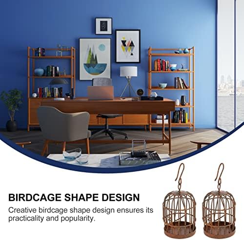 YARNOW 2pcs Miniature Bird Cage Decorative Lantern