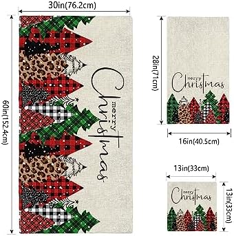 Chees D Zone Christmas Red Green Buffalo Plaid Bath Towel Set