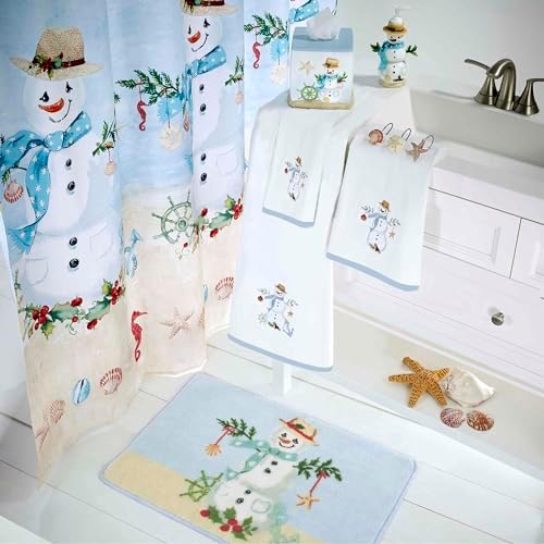 Avanti Linens - Set of 4 Fingertip Towels with Embroidered Snowman Design