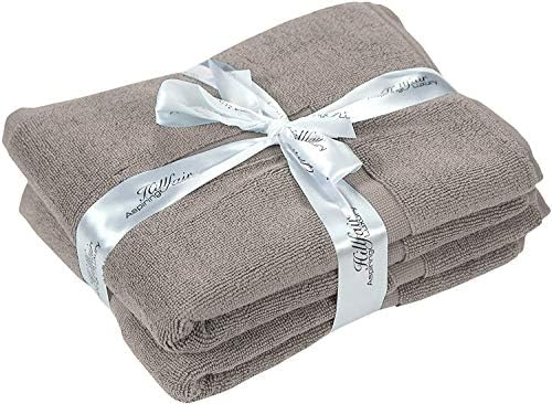 HILLFAIR 12 Piece Cotton Towel Set - 600 GSM Khaki Stone