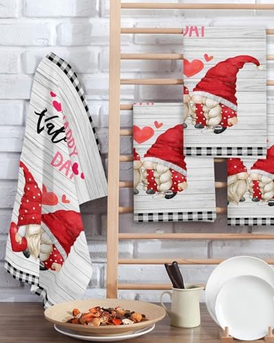 Falaniique Watercolor Gnomes Waffle Towel Set of 3