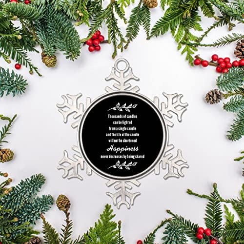 Christmas Snowflake Metal Ornament with Positive Saying