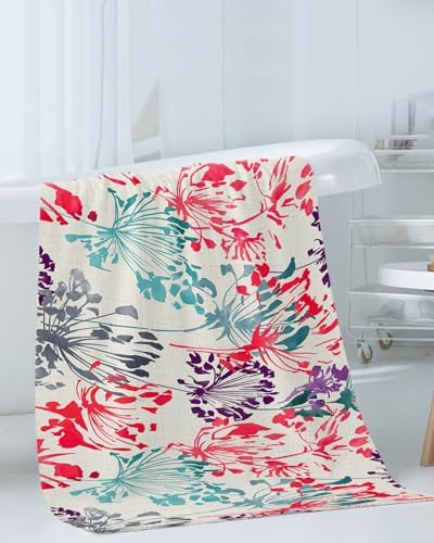 Smile Sunflower 3 Pcs Bath Towels Set with Floral Pattern